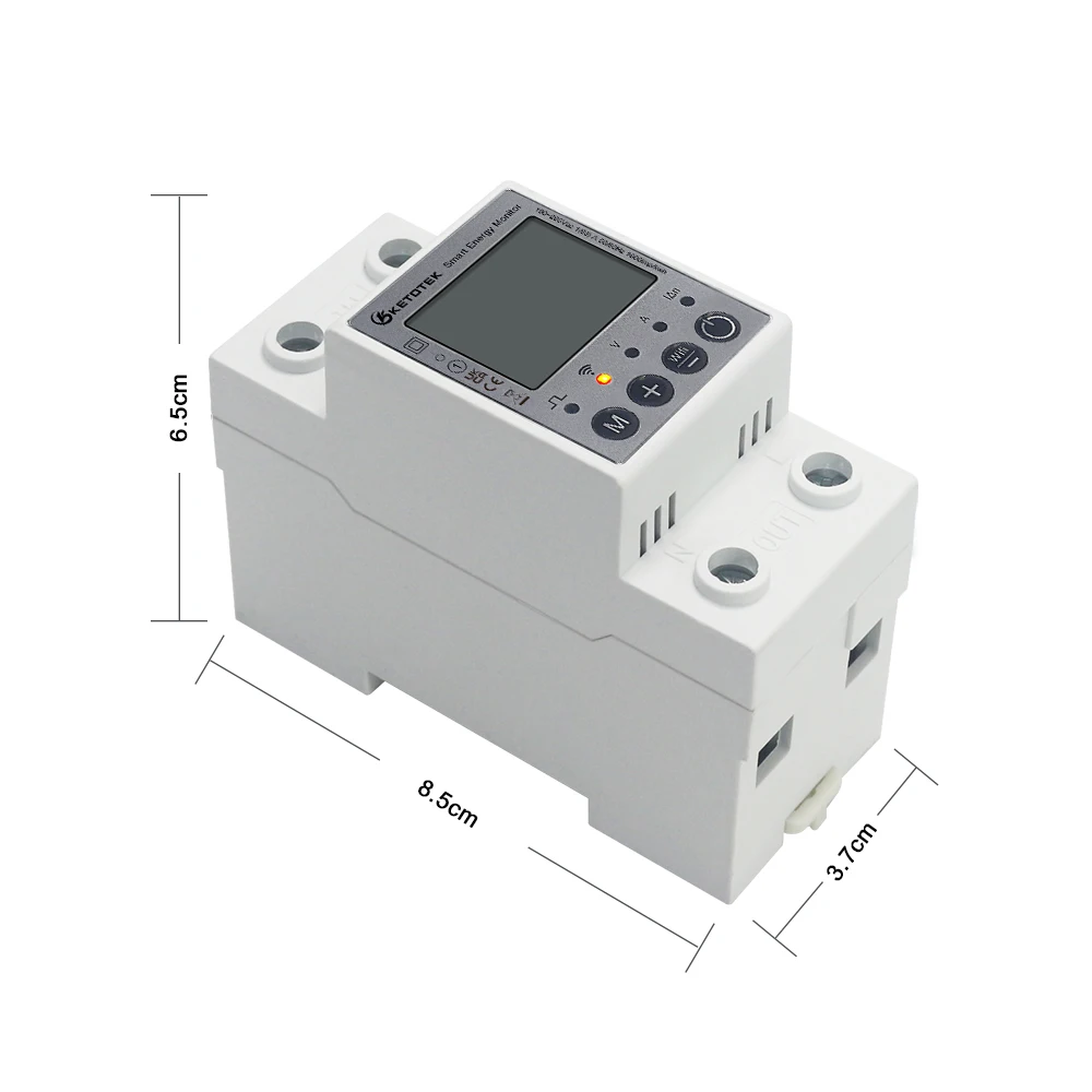 Din Rail Single Phase Energy Meter With WiFi Power Consumption Voltage Watt Pulse Output Energy Saving Monitor Tuya Control