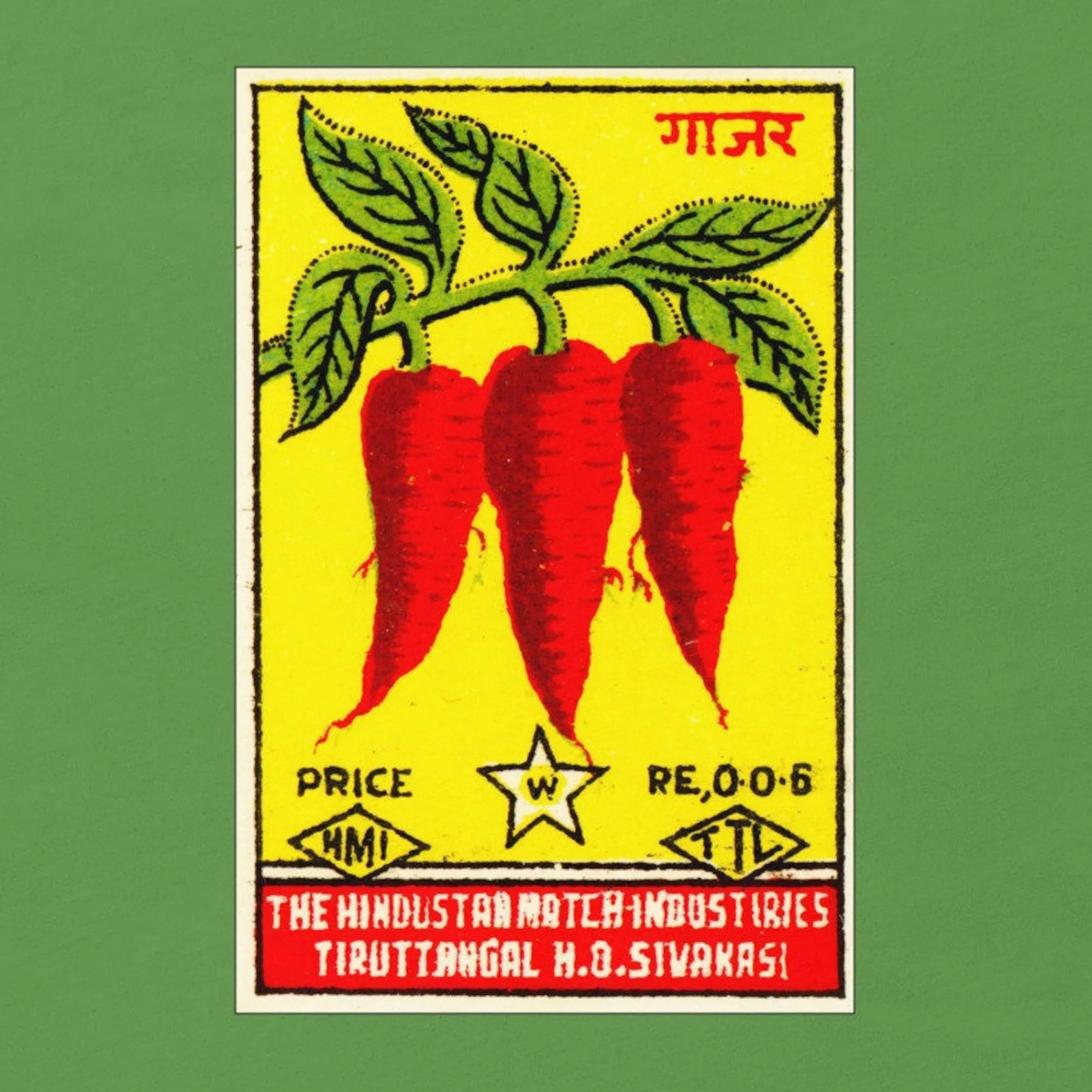 Matchbox Label Design Carrots From The Garden India T Shirt Free Shipping