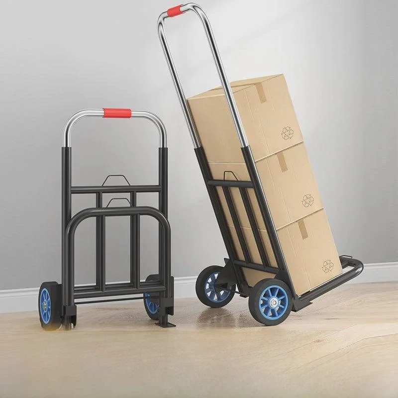 ポータブル折りたたみ荷物カート手引き貨物車両鉄製家庭用ショッピングカート高耐荷重小型トラック