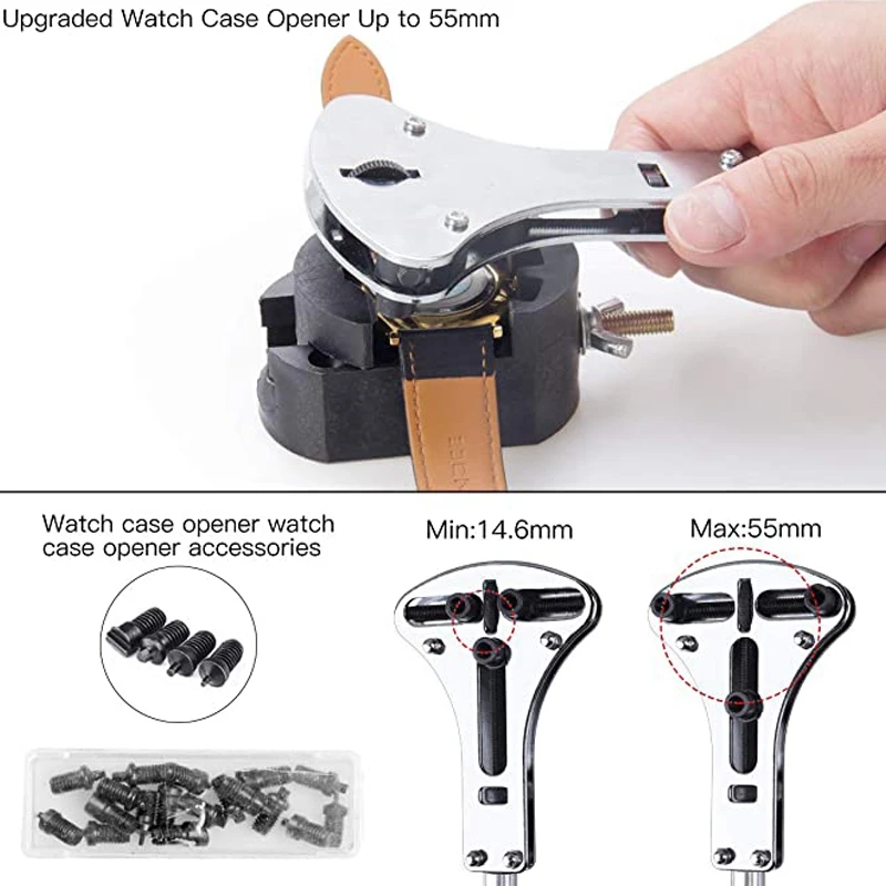 153 Watch Repair Tool Kit Watch Battery Replacement Tool Kit Watch Strap Link Remover