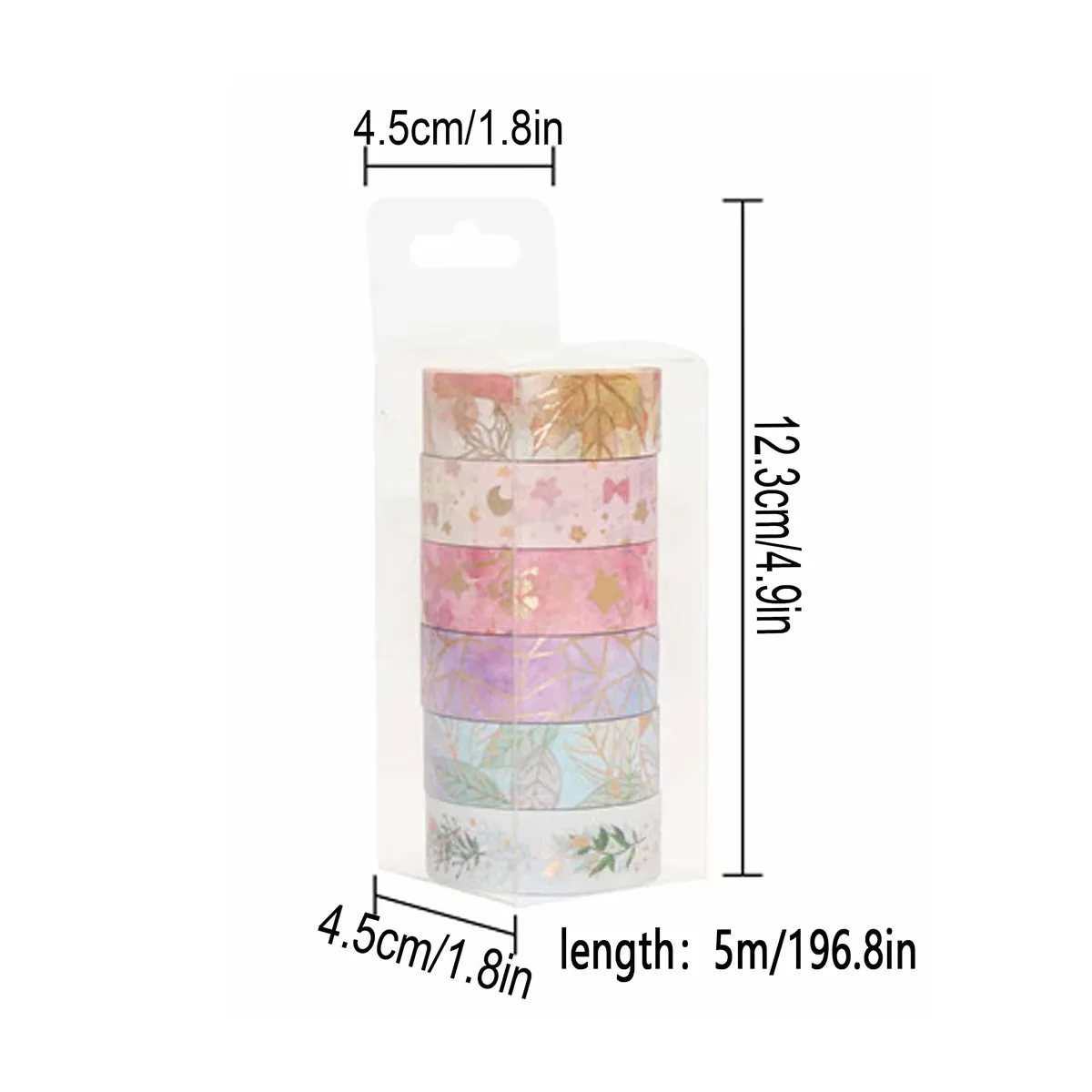 Sweet Flower Plant Pattern Masking Tape Gold Foil Washi Decorative Adhesive Sticker Scrapbooking Diary Planner Stationery Gift