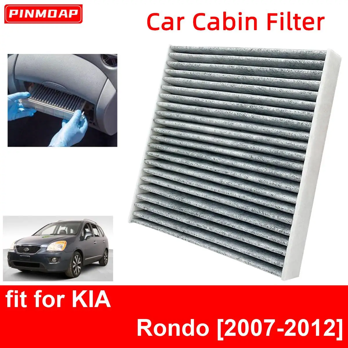 

Воздушный фильтр в салон автомобиля для KIA Rondo 2007-2012 Авто фильтры из углеродного волокна CF10709 08790-2E200 08790-2E200A 087902E200 97133-2E210