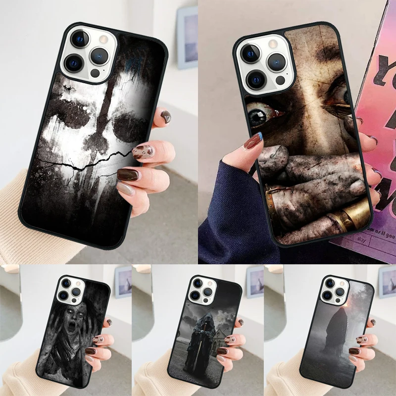 Scary Horror Scream phone case Cover For iPhone 14 15 16 Pro Max SE 2020 coque For apple 11 12 13 Pro Max Mini 7 8 Plus