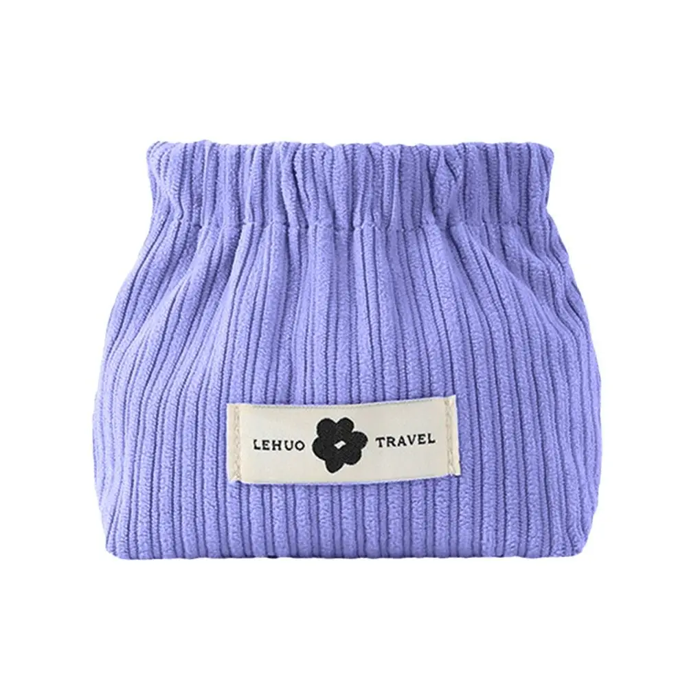 

Cute Mini Shrapnel Bag Corduroy Solid Color Lipstick Purse Soft Coin Purse Girl