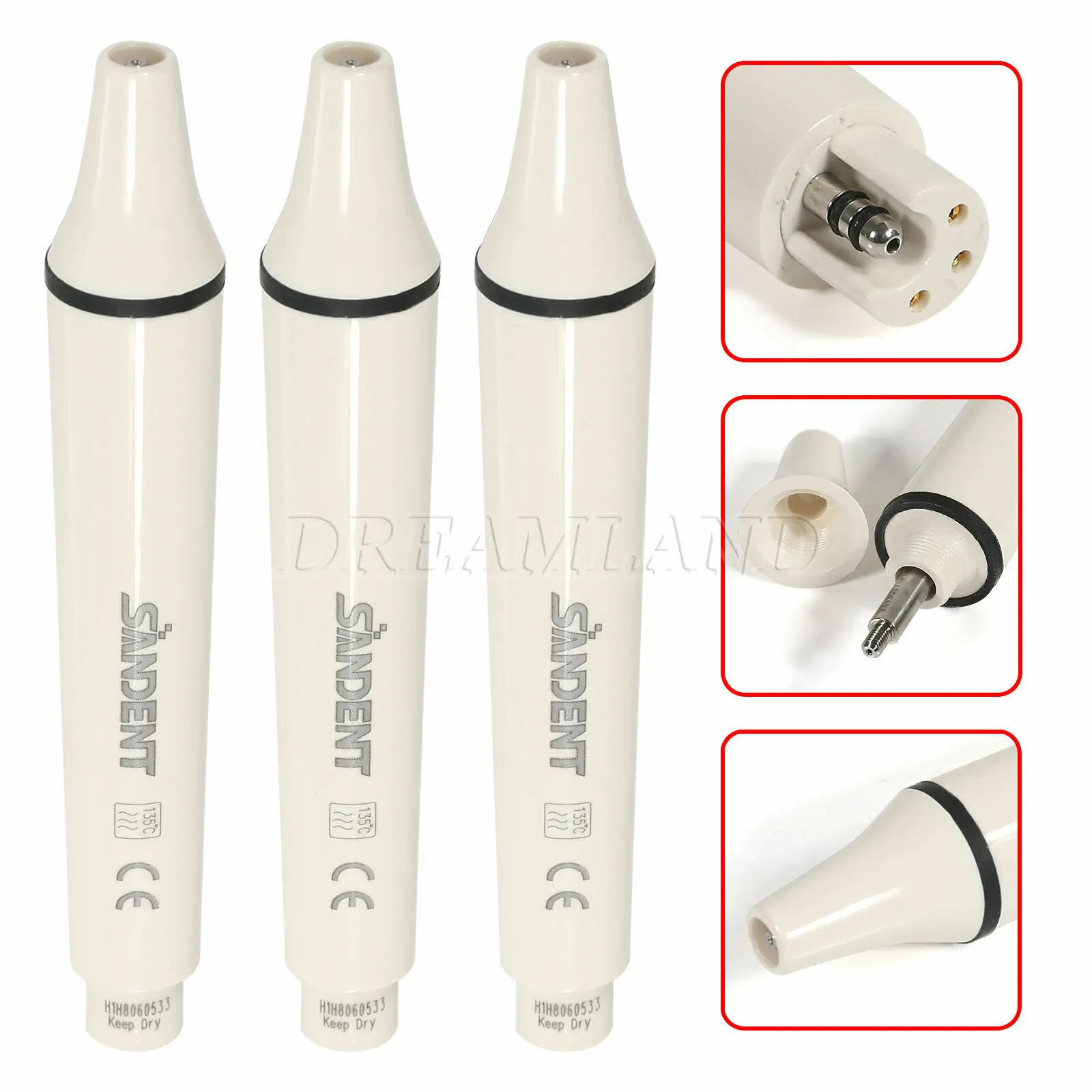 

3PCS Dental Ultrasonic Piezo Scaler Scaling Handpiece Compatiable With EMS Turbine