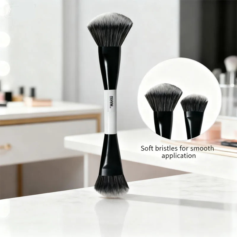 2 in 1 ハイライトブラッシュメイクアップ F4 ブラシアンビエントソフトグローブラッシュブラシソフトファイバーヘアファッションフェイスブラシ