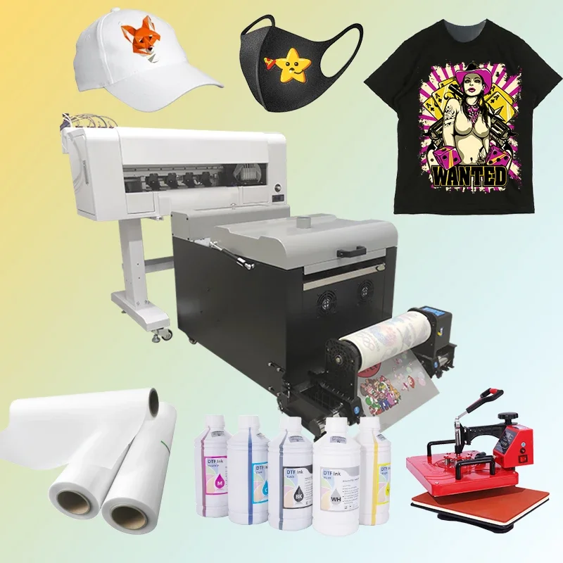 For clothing market 30cm Dual I3200 I1600 XP600 Head DTF Inkjet Printer Printing Machine for T-shirt Heat Transfer