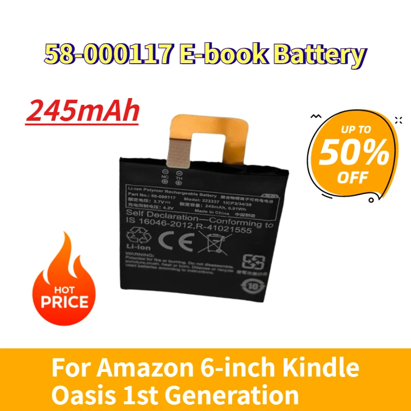 

245mAh 58-000117 E-book Battery for Amazon 6-inch Kindle Oasis 1st Generation
