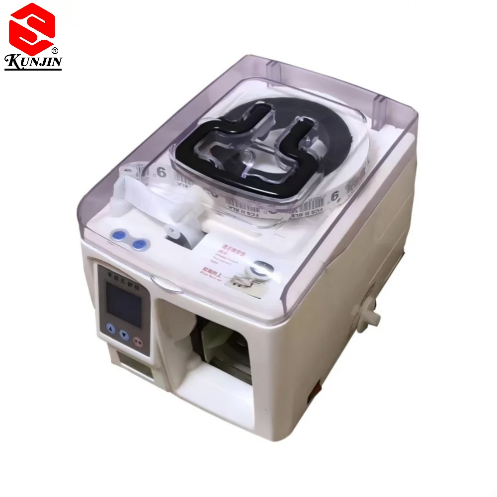 KUNJIN 20mm Paper Strap Electric Banknote Bundling Machine Money Automatic Binding Machine Automatic Bank Strapping Machine