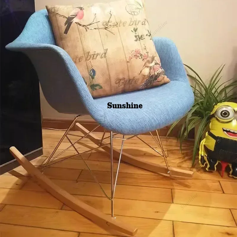 Lumbar Support Living Room Chair Modern Nordic Rocking Lounge Living Room Chair Single Portable