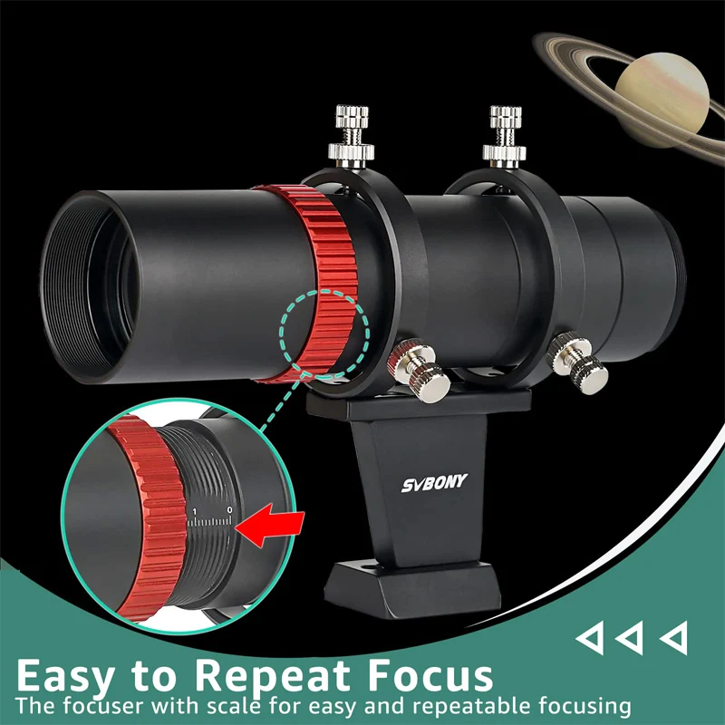 Imagem -03 - Svbony Sv165 Buscador Escopo para Telescópio 40 mm Mini Escopo Guia Portátil f4 160 mm Multi-revestido com Construído em Focalizador Helicoidal