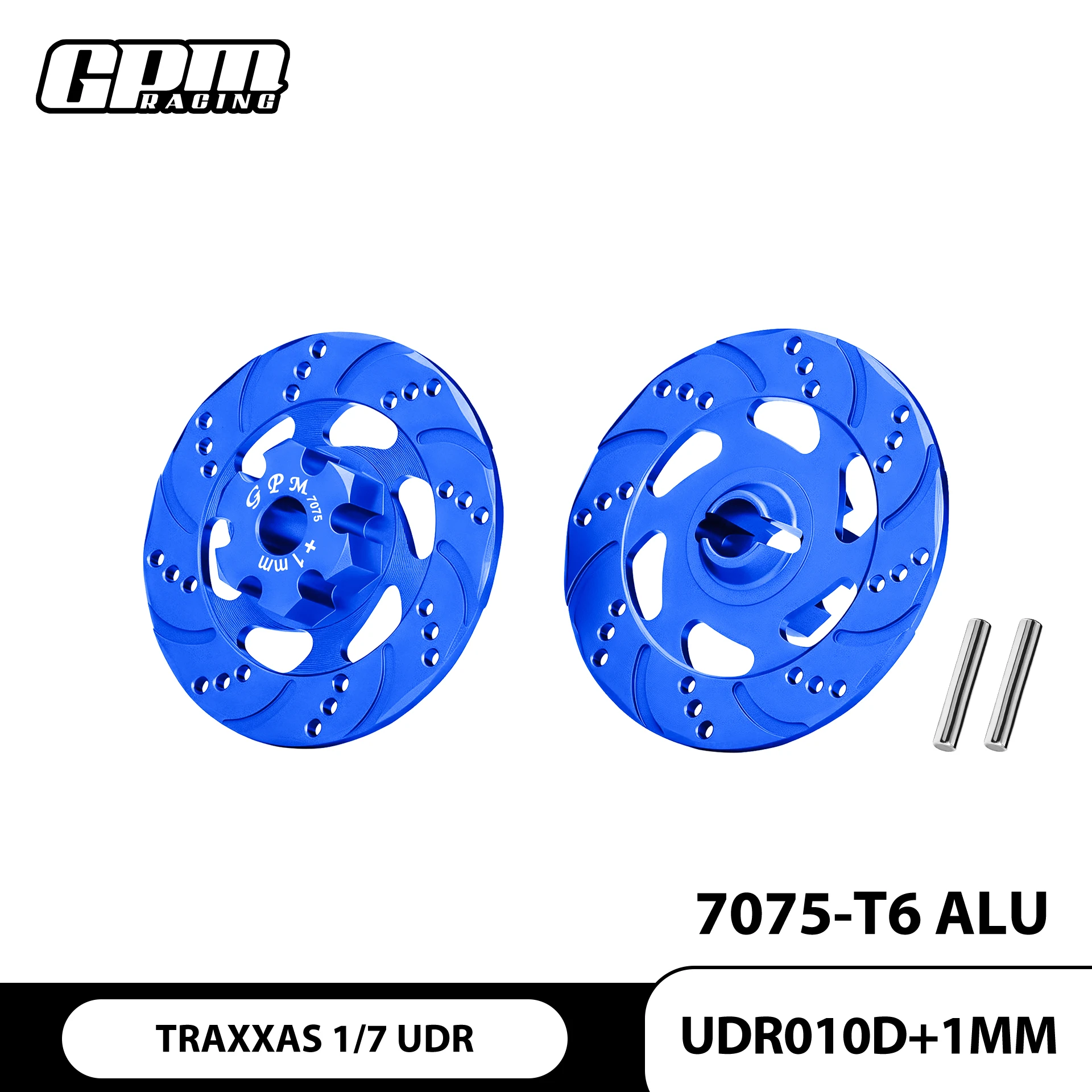 GPM 7075 Alloy +1MM Brake Disc Wheel Hubs For TRAXXAS 1/7 Unlimited Desert Racer 85076-4