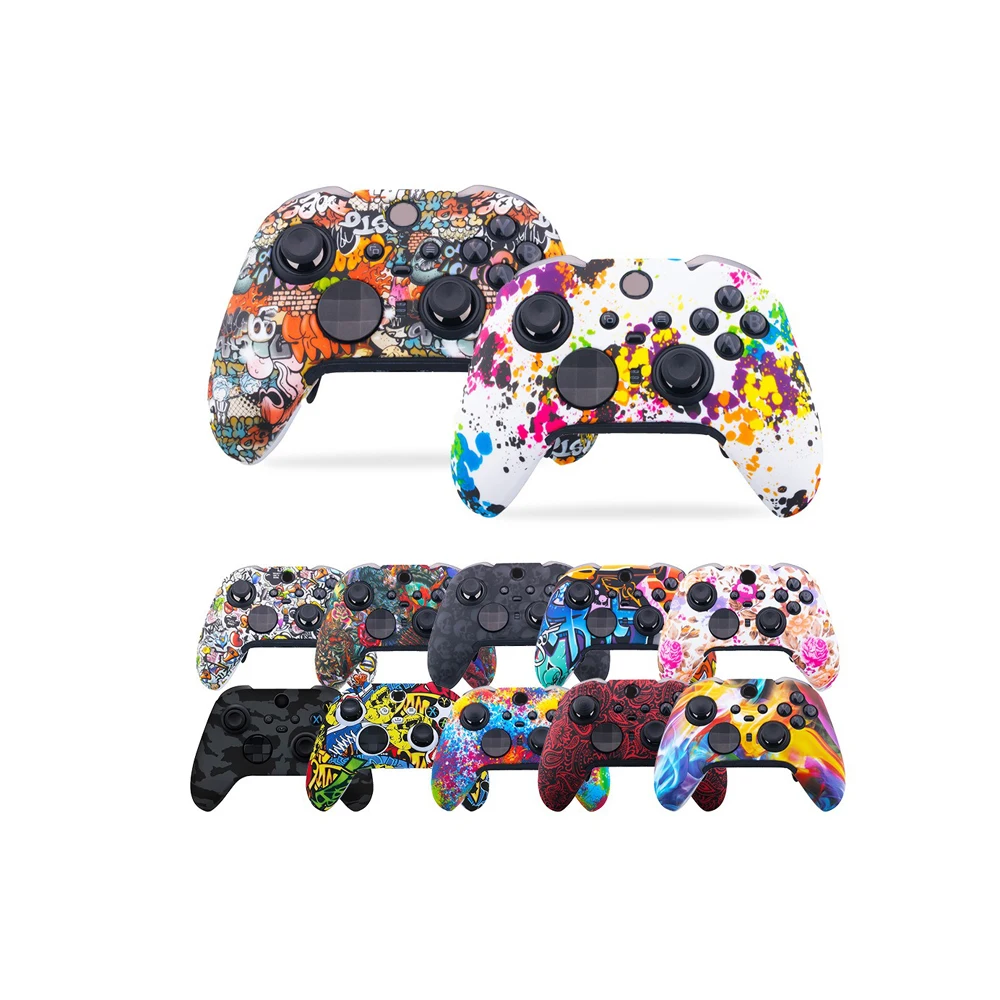 Silicone Protective Skin Case for Xbox  Series X S  XSS XSX Controller Protector Water Transfer Printing Camouflage Cover