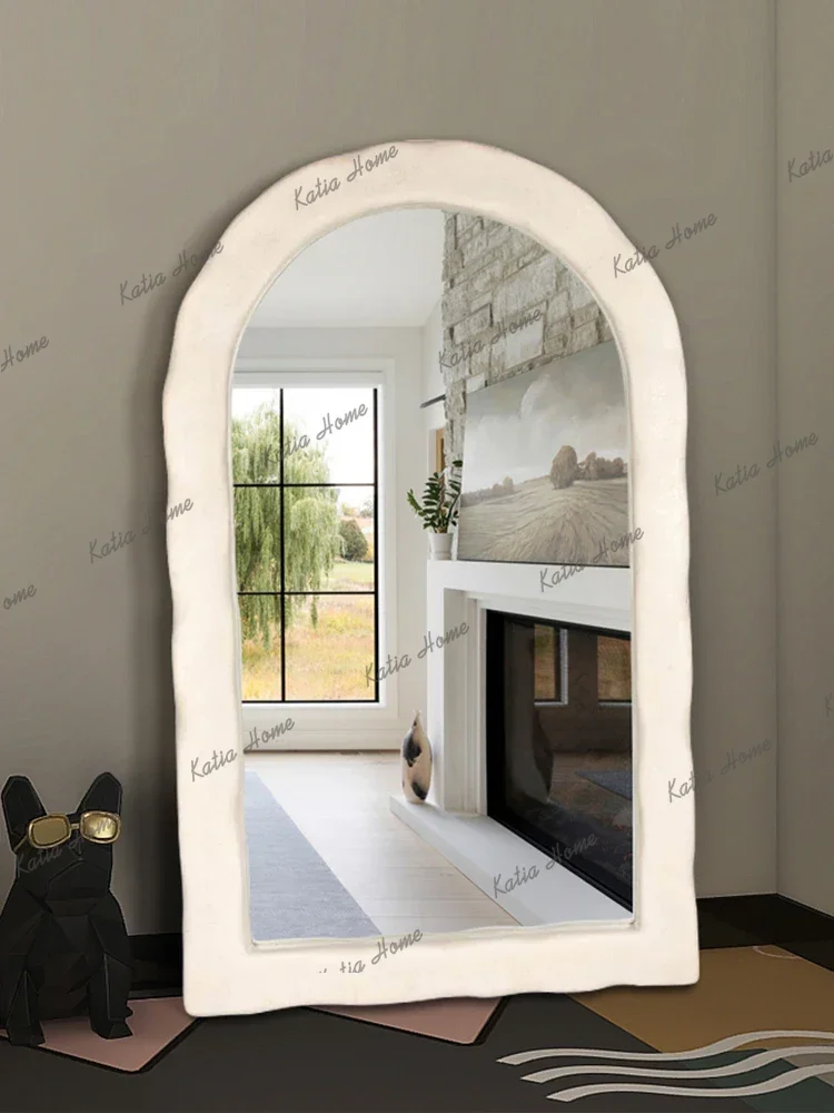 French Luxury Full-length Mirror Creative Undulating Frame Mirror Modern Home Decoration European Style HD Mirror Size 60x160cm