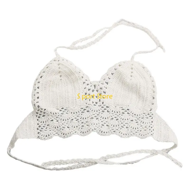 U2JB kobiety seksowne ręcznie robione stroje kąpielowe szydełkowe plażowe stroje kąpielowe Cover Up bluzki z dzianiny