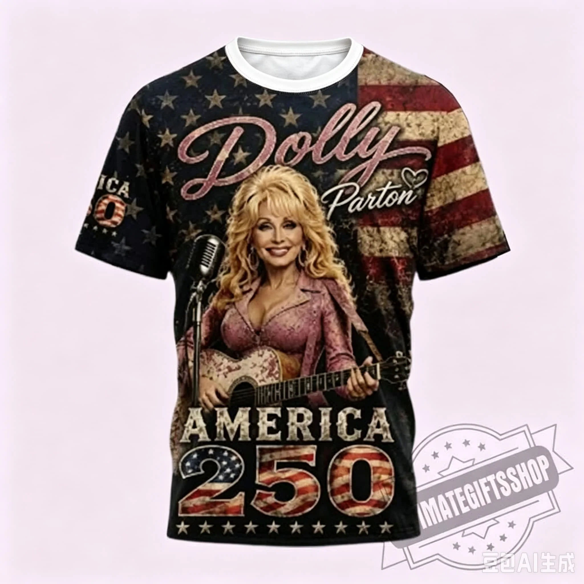 Dolly Parton T-Shirt Unisex Doppelseitiger Porträtdruck Kurzarm-Oberteil Country-Musik-Fan Lässiges Streetwear-T-Shirt Familien-Partnerlook – Detail 11