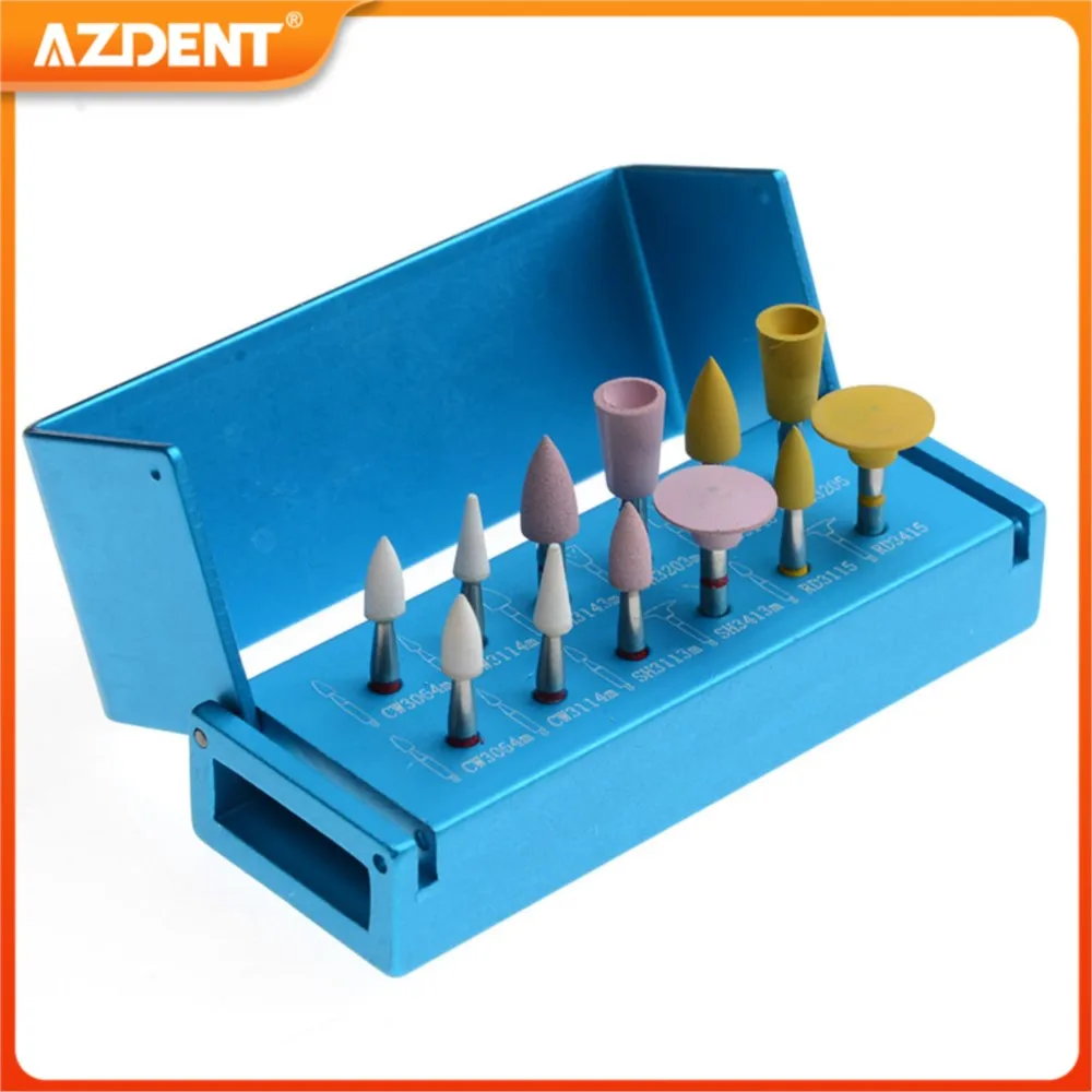 

AZDENT Dental Composite Polishing Kit RA for Low Speed Handpiece Contra Angle Silicone Diamond Polishers Porcelain Zirconia