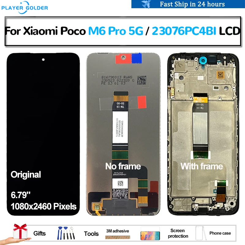 Original For Xiaomi Poco M6 Pro 5G 23076PC4BI Pantalla lcd Display Touch Panel Screen Digitizer Assembly Replacement Accessory