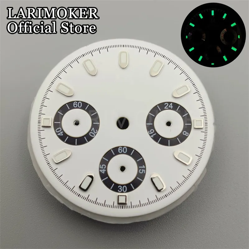 VK63LARIMOKER 29.8mm green grey white black quartz movement watch dial and VK63 watch hands luminous watch dial Fit VK63 movemet