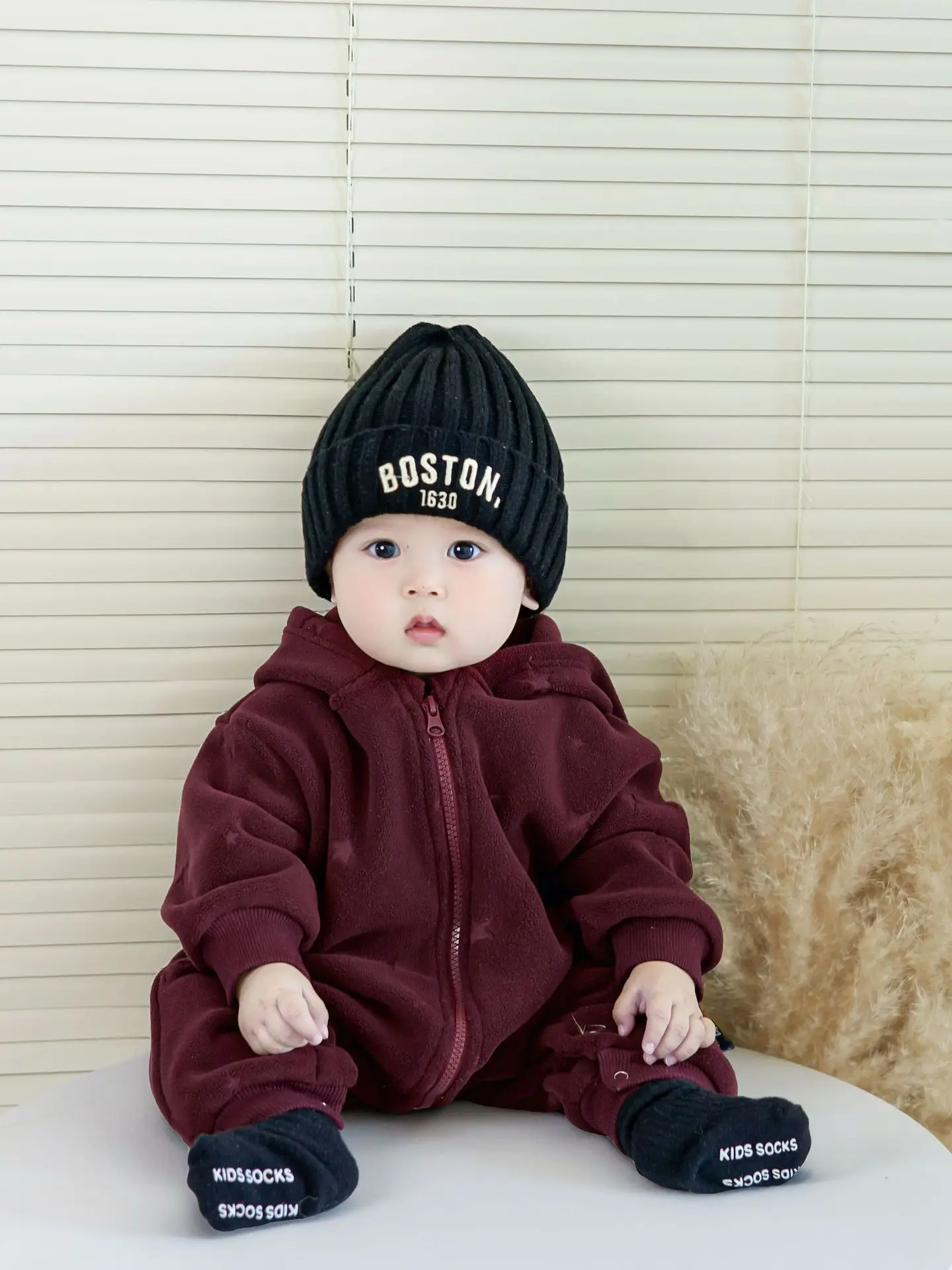 

Thiened Fce Baby Rer костюм со шляпой для новорожденных и малышей, зимняя исходящая одежда, одежда для малышей, зима 2025 г.