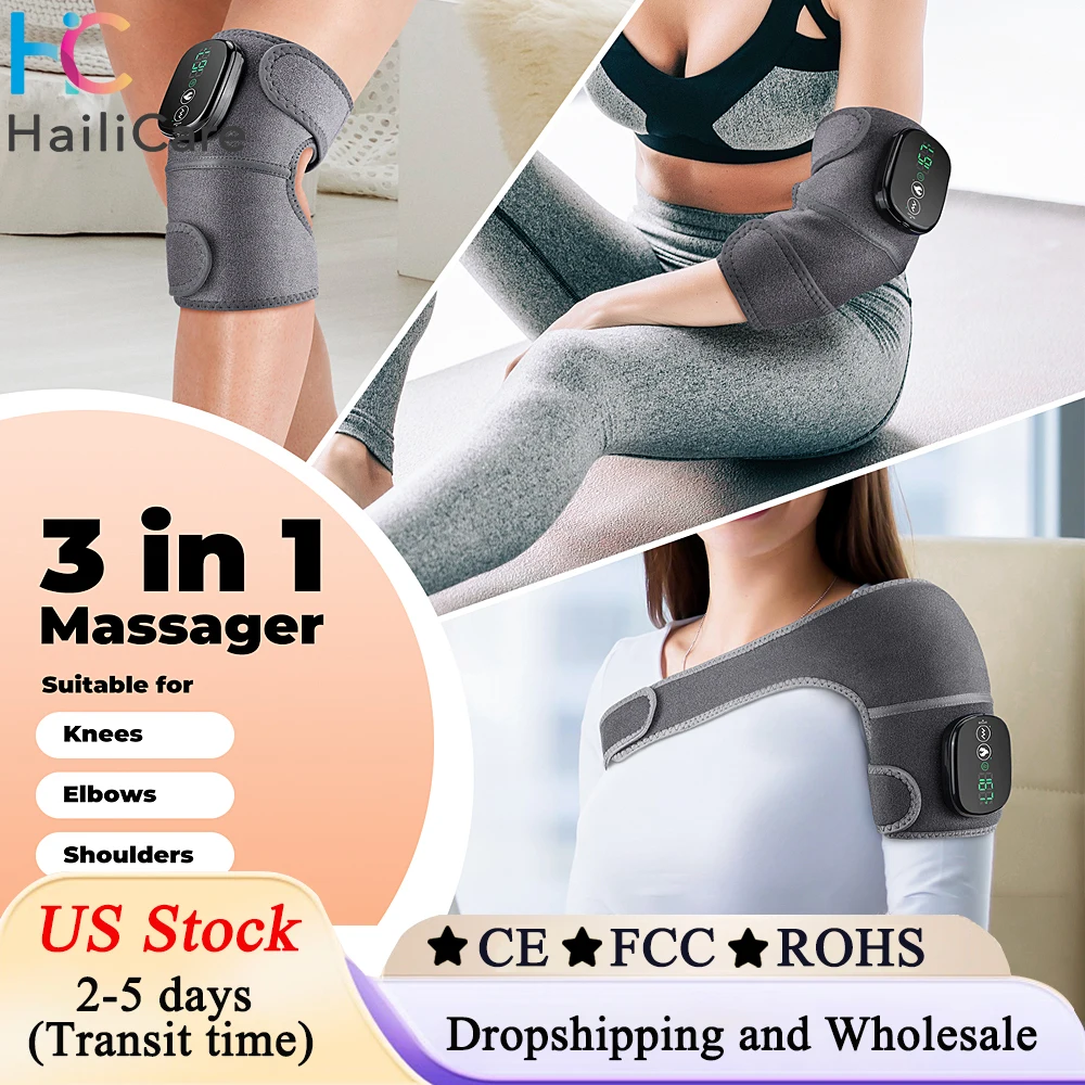 

Knee Massager for Knee Joint Pain Cordless Heated Shoulder Massager Vibration Relaxation Treatment Home Heating Pad Knee Brace
