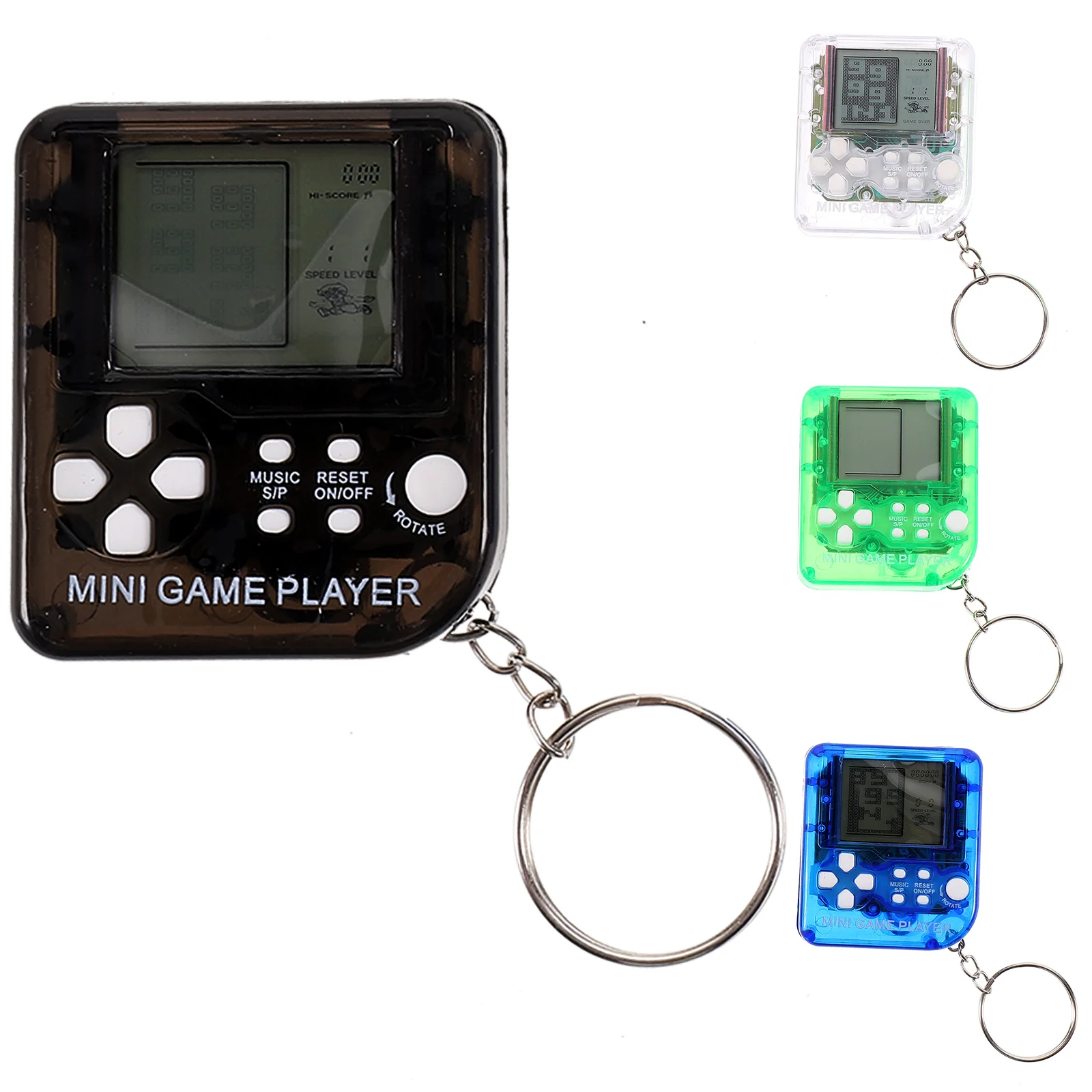 4 Pcs Keychains Mini Electronic Game Console Miniature Video Keyrings Party Supplies Machine Tote Bag Decor Pendant