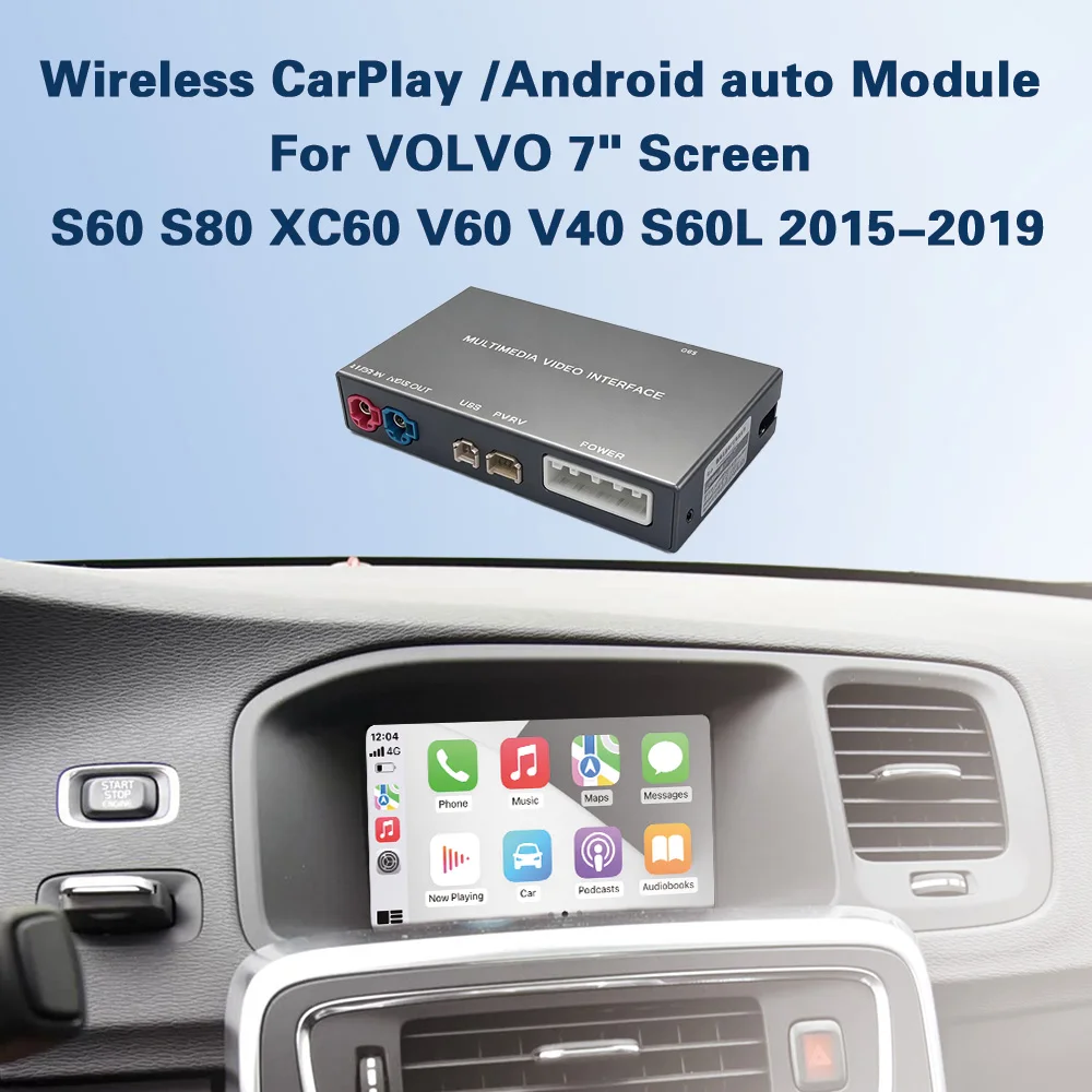 Wireless CarPlay Android Auto Decoder For Volvo V40 XC60 S60 2015-2018 Reverse Camera Airplay MirrorLink Original Screen Upgrade