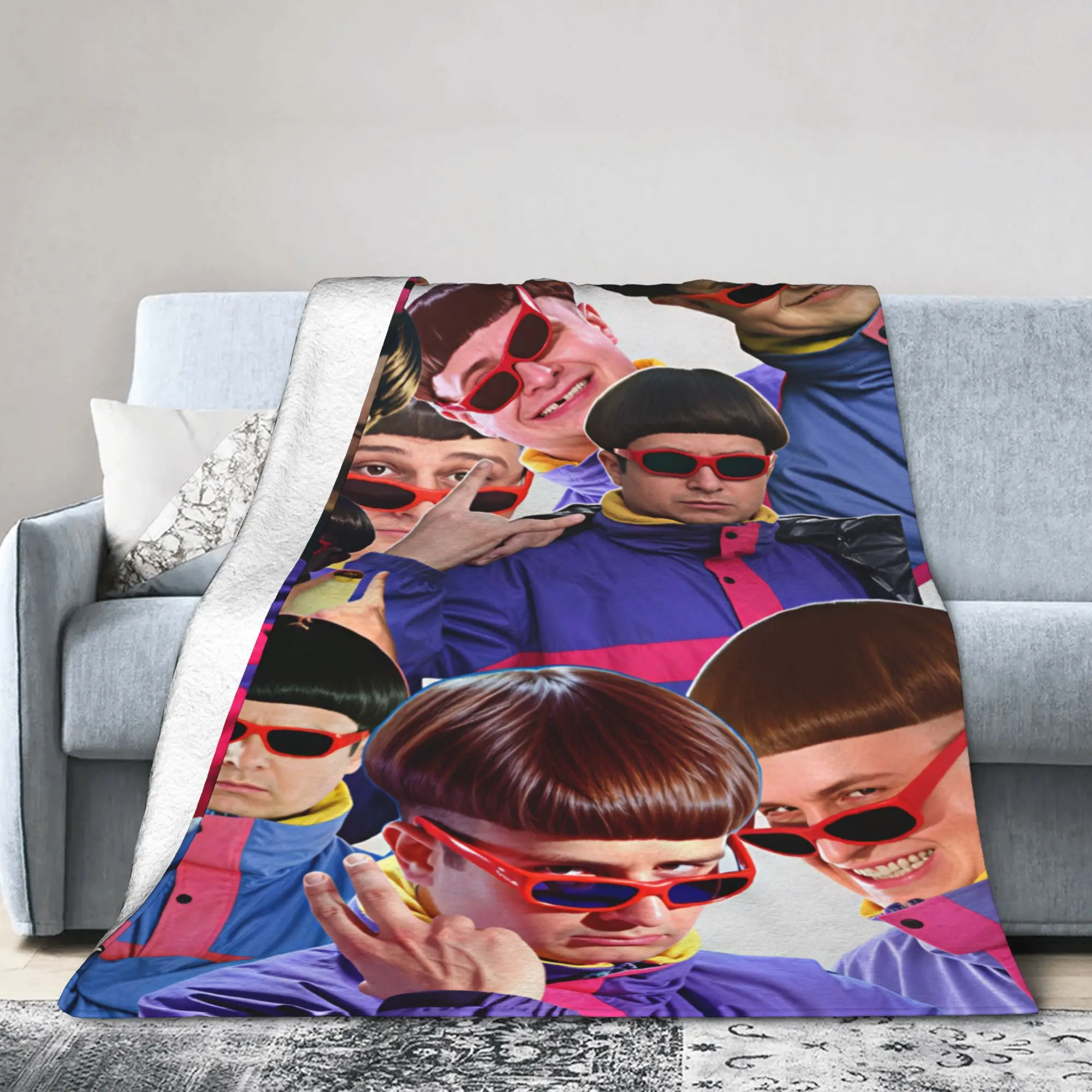 Oliver Tree Funny Faces Throw Blanket Super Soft Novelty Blankets  For Outdoor Travel Office Flannel Bedspread Bed Cover