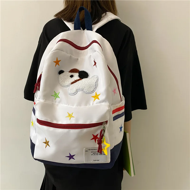 Mochilas escolares con patrones de cachorros Kawaii para niñas adolescentes, bolsos de hombro de viaje casuales para estudiantes universitarios, mochilas lindas para niños, moda Y2K