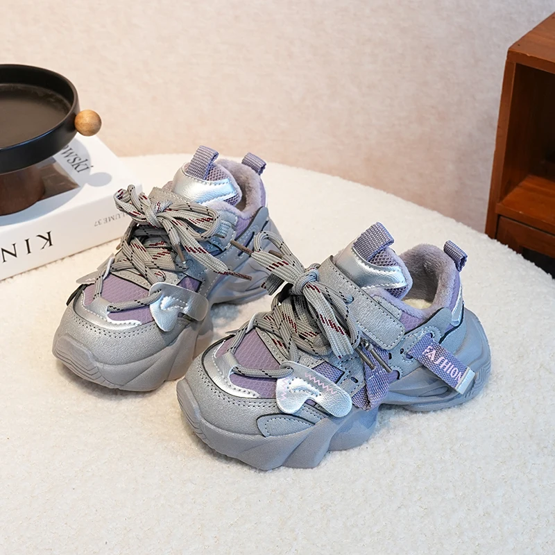 

2025 Children Casual Shoes for Girls Boys Winter New Fashion Korean Style Soft Bottom Anti-slippery Versatile Cotton Sneakers