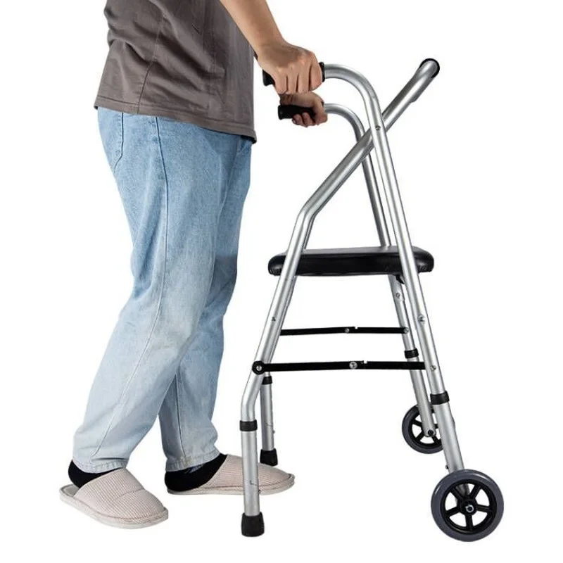 Supportive WalkersAluminum Alloy Elderly Rehabilitation Aid with Wheeled Armrest Frame Mobility Support Walker