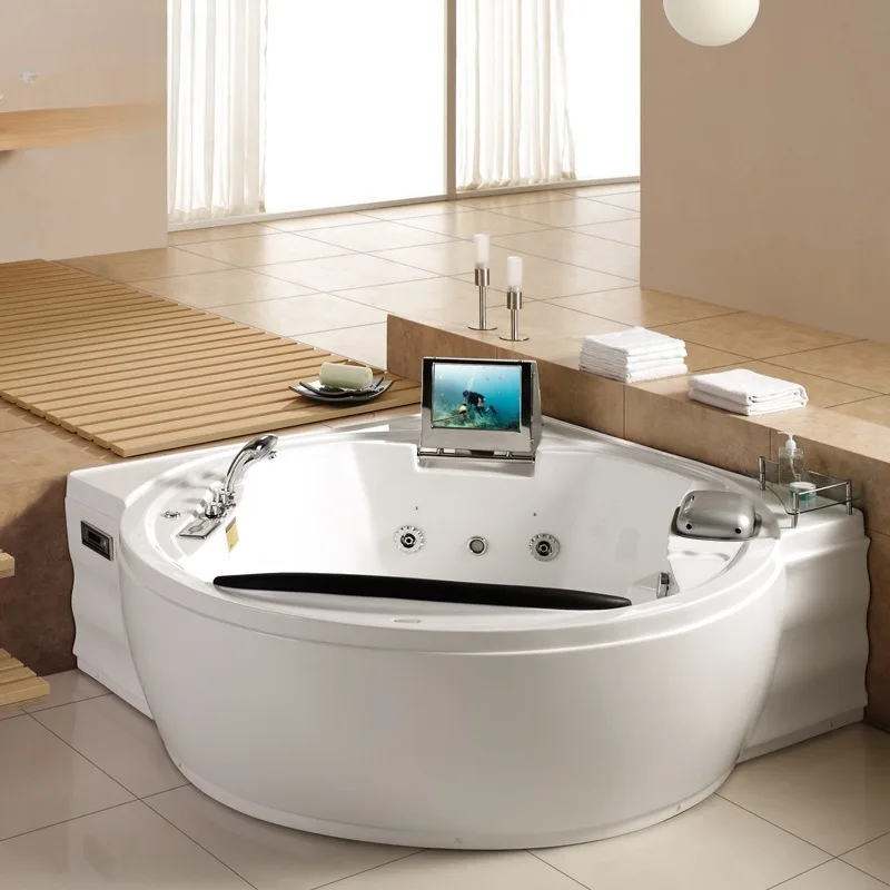 Mona Lisa fan-shaped heated mandarin duck bath, surf massage hotel villa small apartment bathtub