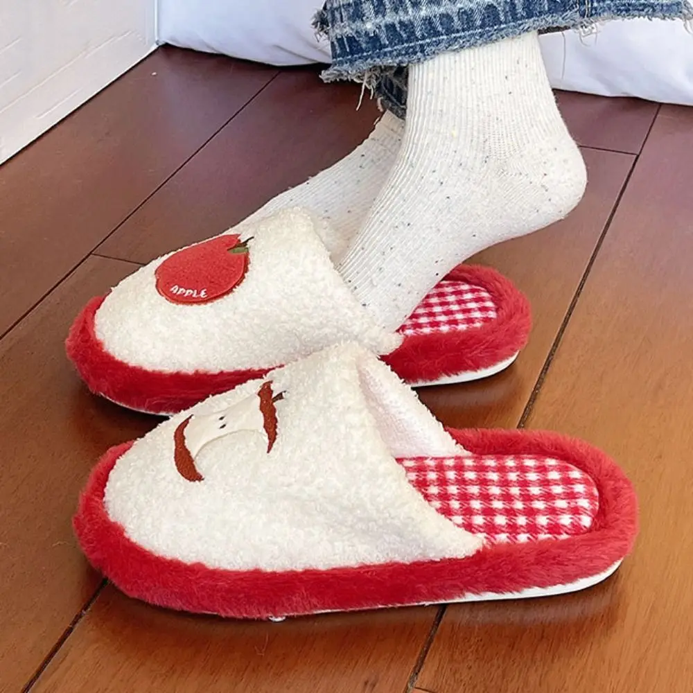 Sandal Grid Stripe Cute Slippers Non-Slip Thick Sole Fruit Slippers Casual Soft Home Wear Shoes Women view 2