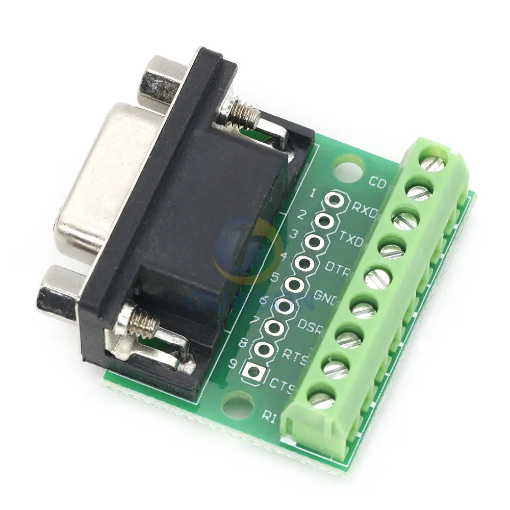 DB9 Male Female Adapter Signals Terminal Module RS232 RS485 Serial To Terminal 9-Pin 9-Hole Connector