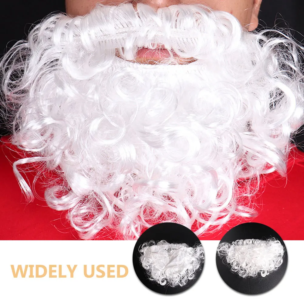 2 uds Santa Claus barba falsa accesorios de disfraz fiesta de Navidad Cosplay bigote accesorios de Papá Noel