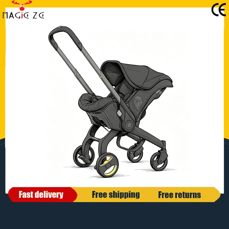 Compact 2-in-1 Baby Stroller with Car Seat Lightweight Buggy Foldable Portable Pram New Model Travel Carriage Bestselling