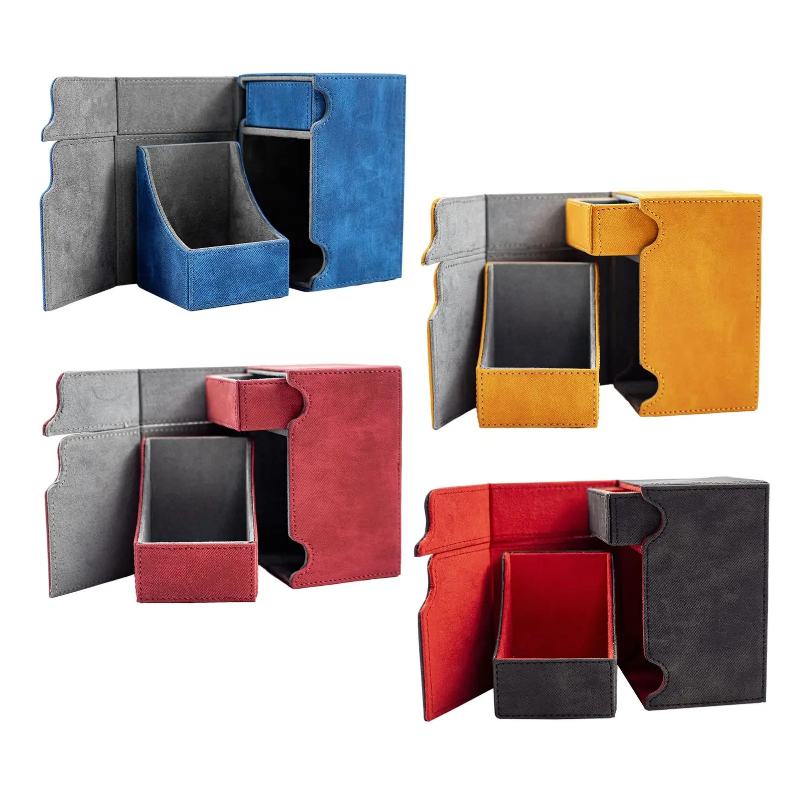 Boîte de rangement de bureau en cuir PU, porte-cartes magnétique, pocommuniste de pont, compatible avec MTG, cartes à collectionner