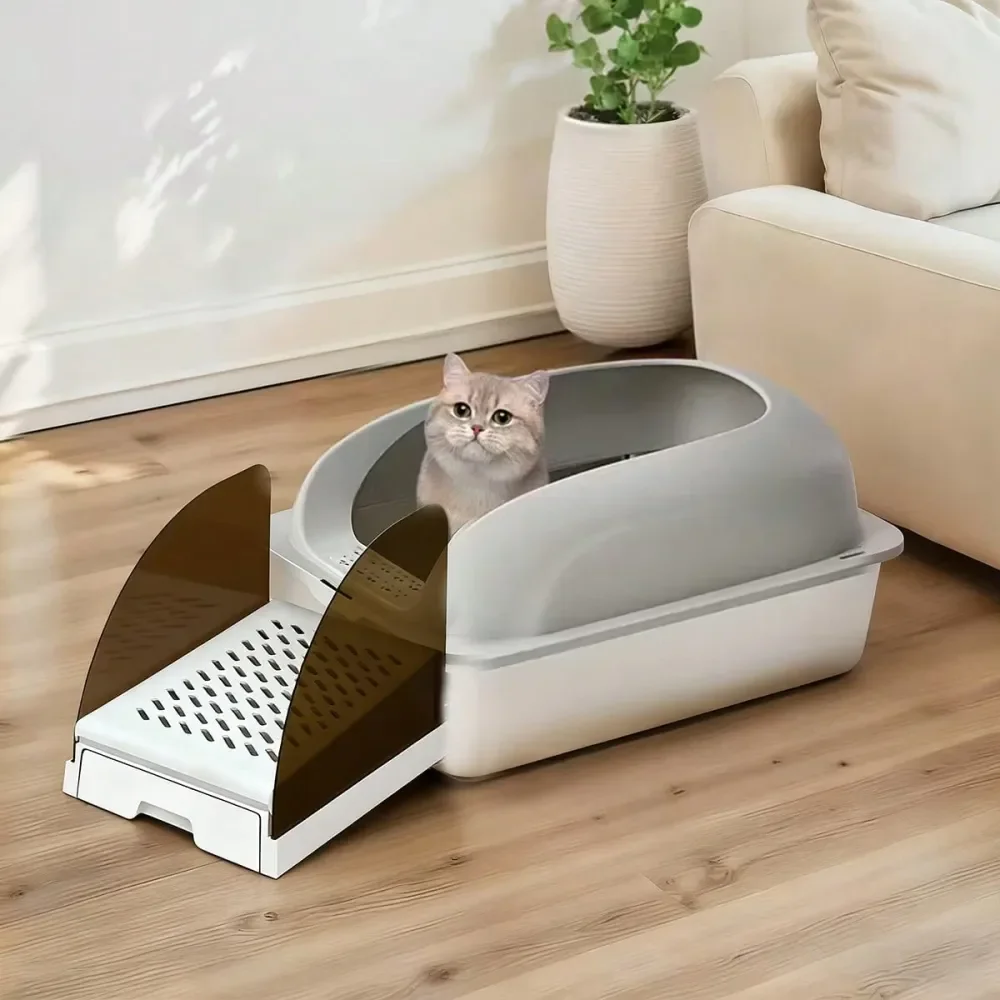 

Cat Litter Box Litter Box Cat AccessoriesLitter Box Ramps Steps Suitable For Kittens And Senior Cats, Washable Litter Collector,