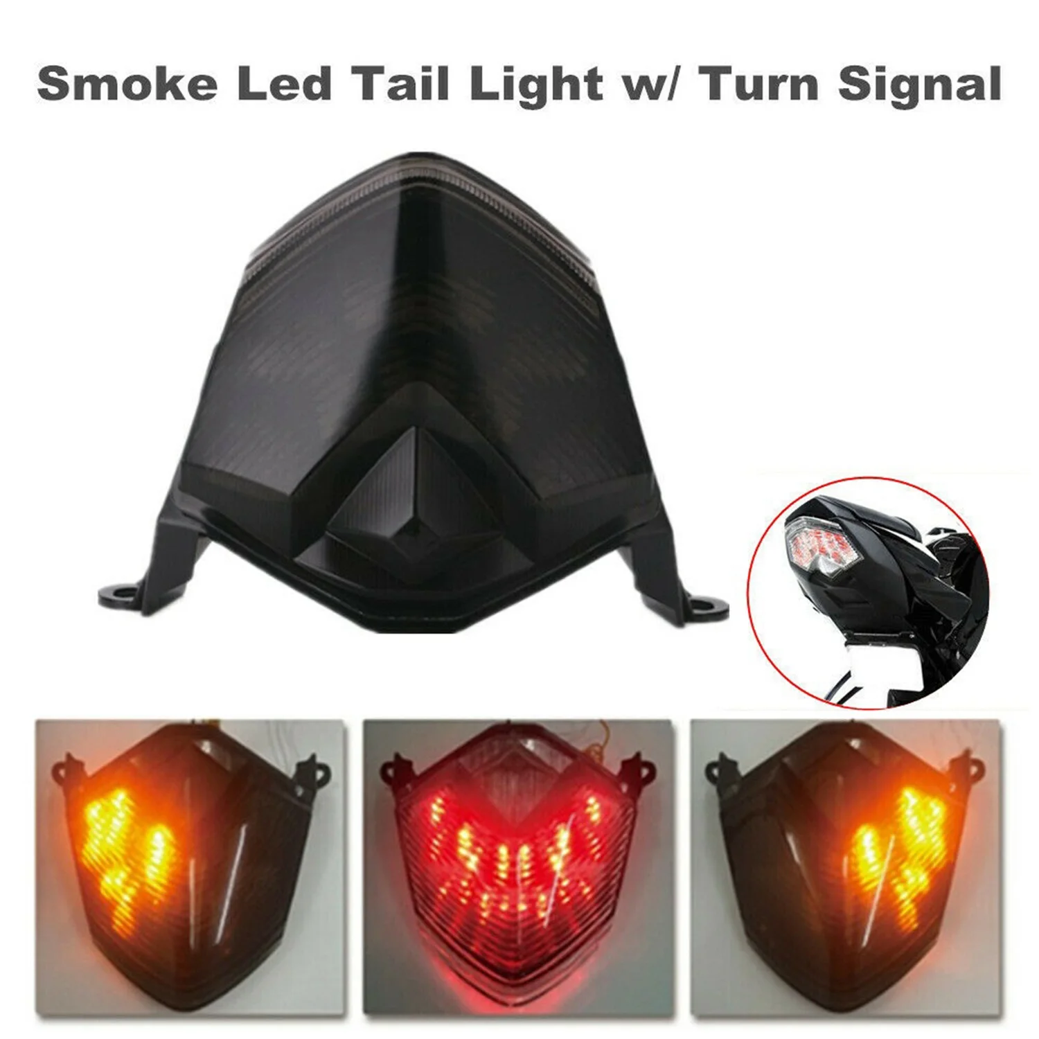 Motorcycle Taillight LED Brake Lamp Turn Signal Lights for Kawasaki Z750 Z1000 Ninja ZX10R ZX6R Motorbike Tail Light