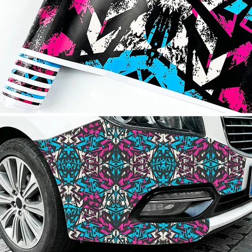 Imagen 2 del producto Películas de pintura de grafiti para coche, espejo retrovisor para capó de carrocería, pegatina de grafiti para motocicleta y bicicleta, decoración, envoltura de vinilo impermeable