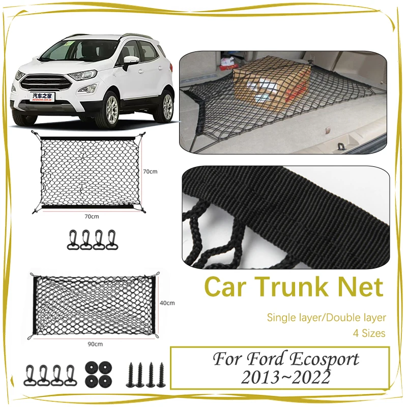 

Car Rear Trunk Net For Ford Ecosport 2 MK2 2013~2021 2022 Nylon Elastic Mesh Storage Back Cargo Bag Organizer Net Accessories