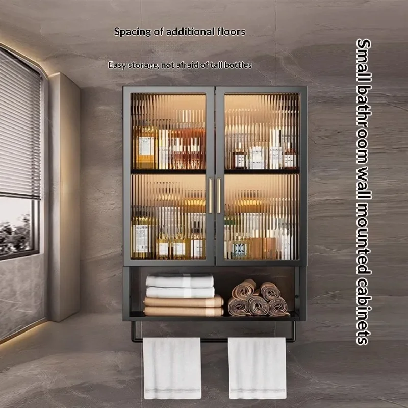 No Drilling Wall Mounted Bathroom Storage Shelf, Self Adhesive Hanging Bathroom Cabinet, Rustproof Space Saving Shower Organizer