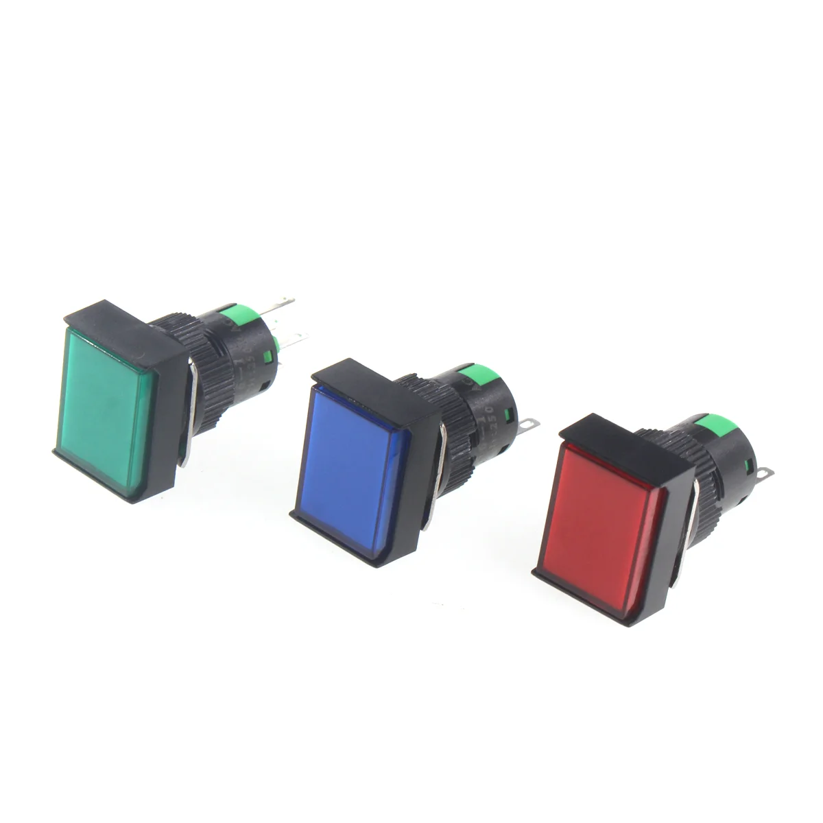 1PCS LA16-11CZ rectangular light button switch 16mm self resetting self-locking 3-pin 5-pin 12V 24V
