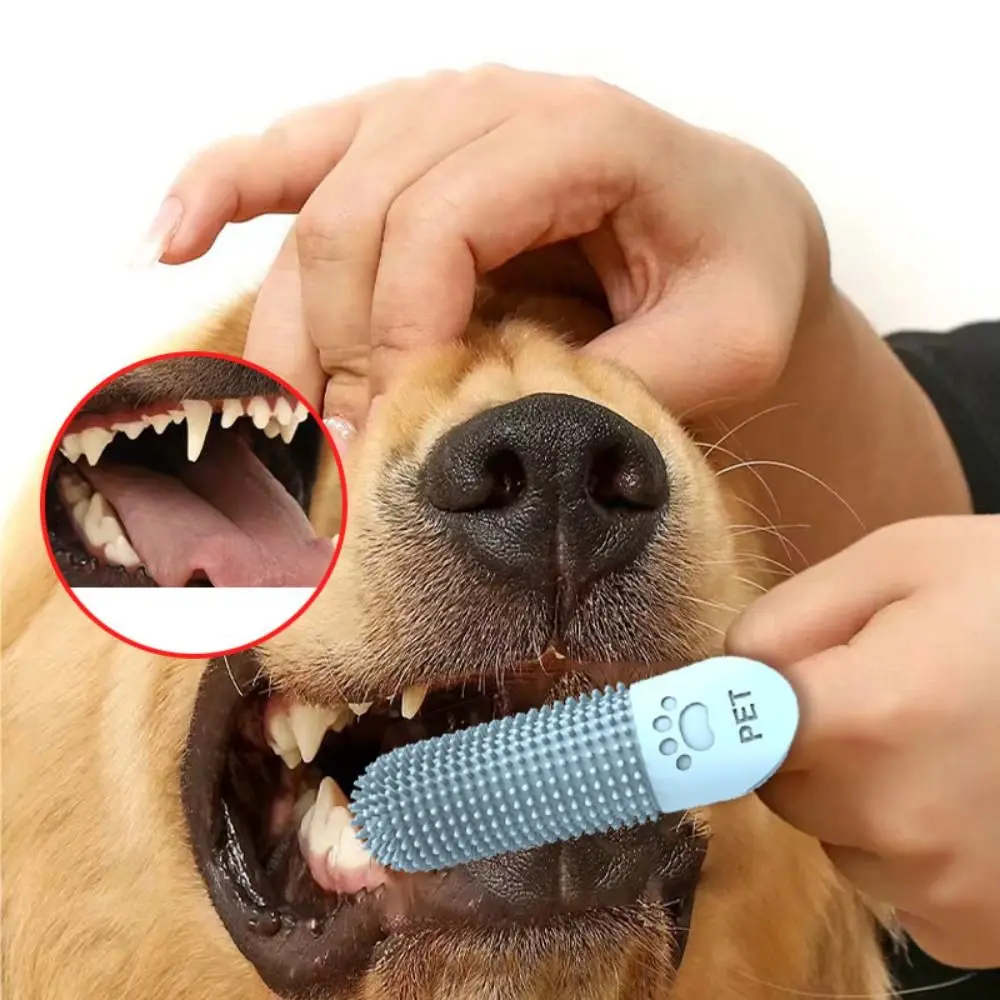 

Silicone Pet Teeth Cleaning Fingertips Super Soft 360° Cleaning Pet Toothbrushes Nontoxic Durable Cats Mouth Cleaner