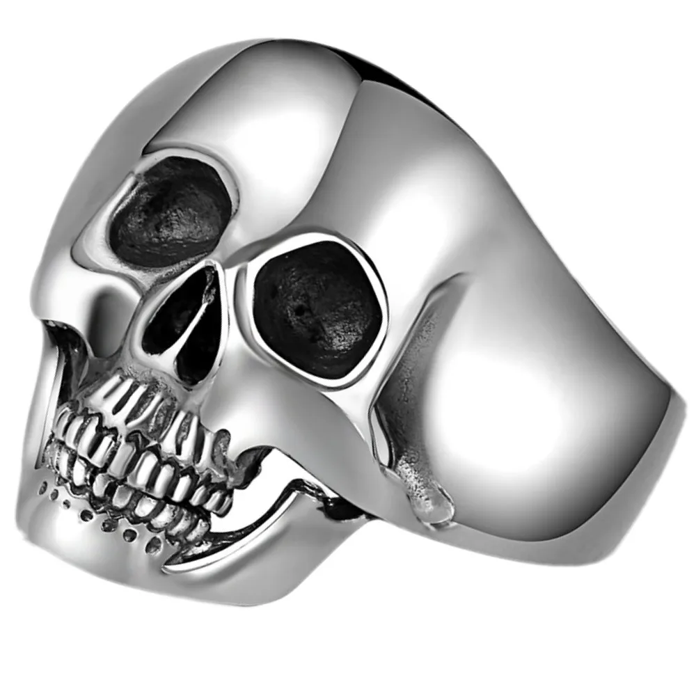 BOCAI S925 Sterling Silver Rings for Men New Fashion Domineering Trend Rock Skull-head Pure Argentum Punk Jewelry