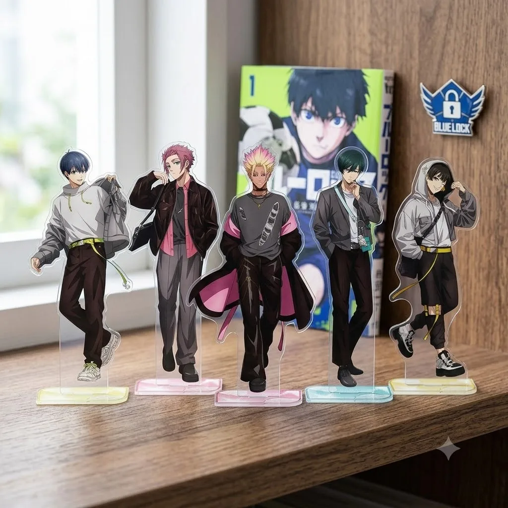 Hot Anime Blue Lock Acrylic Stand Figure Desktop Decoration Collectible Ornament Cartoon Character Model Gift for Fans Keychain