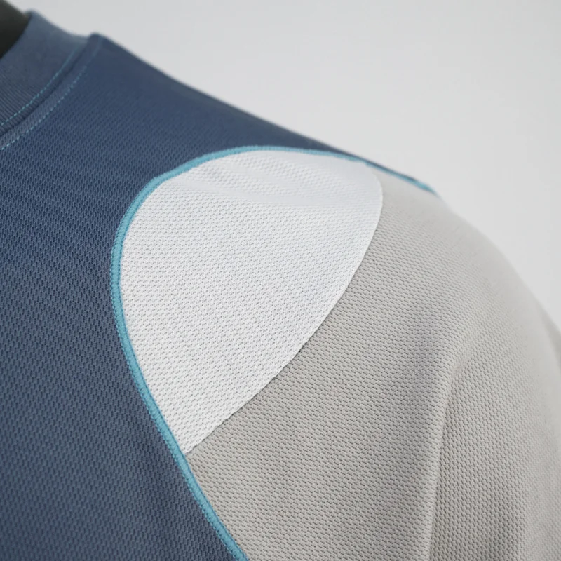 Color blocking loose short sleeved T-shirt for men, trendy, loose, elastic, breathable, summer sports style design top