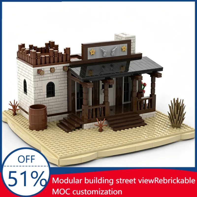 1202PCS MOC Mini Sheriff's Hero Character Lock-Up Building Blocks Educational DIY Assembly Toy Gift For Collection And Display