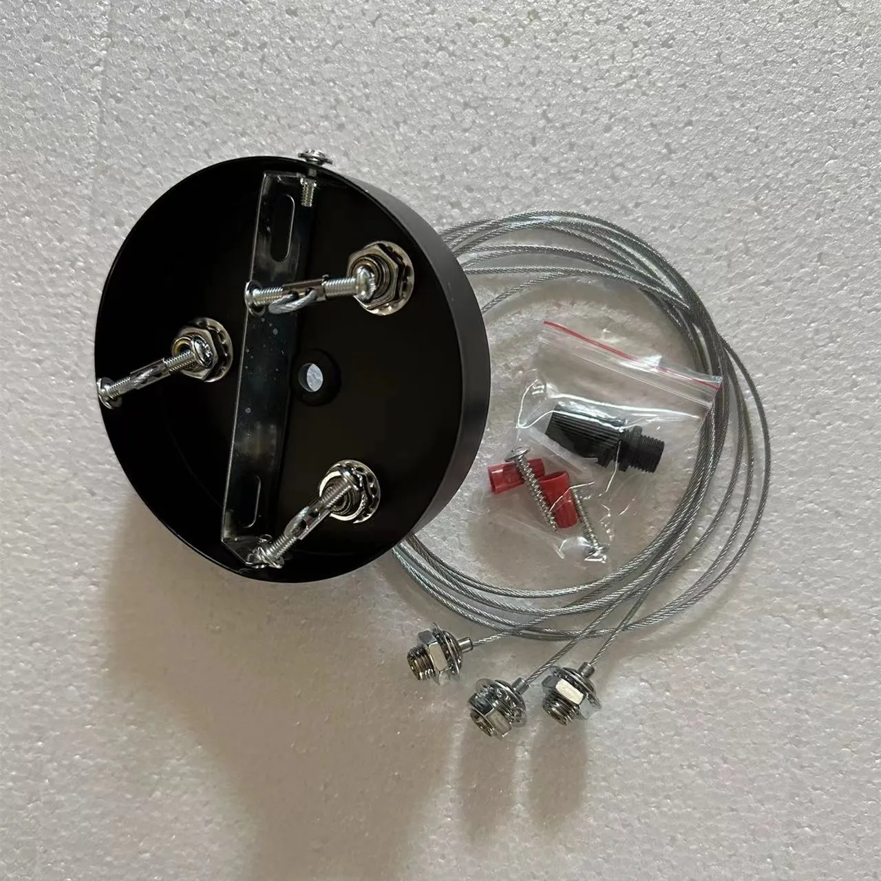 Imagem -04 - Placa de Teto Acessórios de Iluminação Lâmpada Pingente Cordas de Aço Placa Faça Você Mesmo Lustre