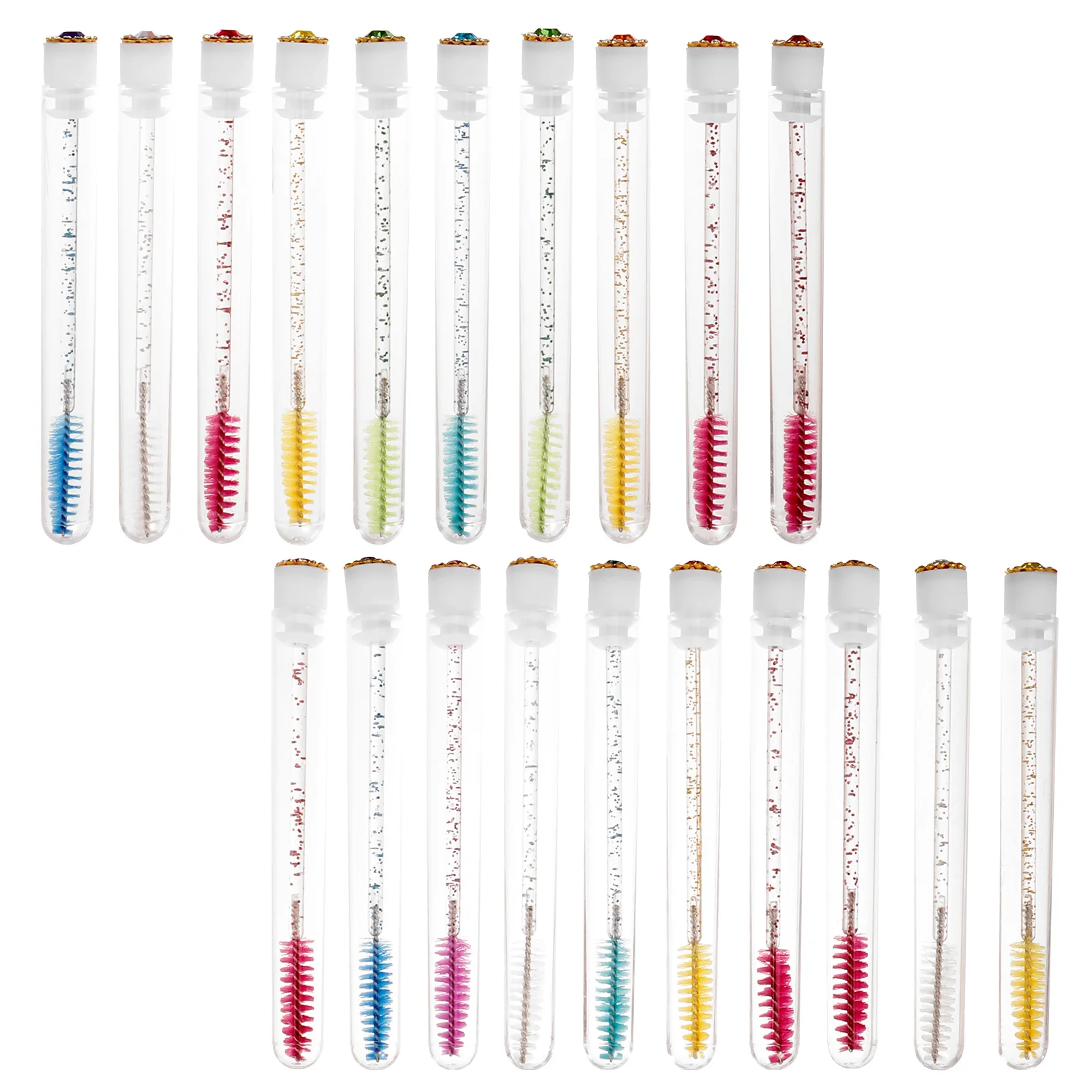 20セット マスカラチューブボトルセット 軽量クリアまつげ空ボトル ワンド付き 毎日の便利な使用に 旅行の必需品